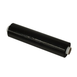 Black pallet-wrap std core 25µ 250m </br>50cm wide black stretchwrap